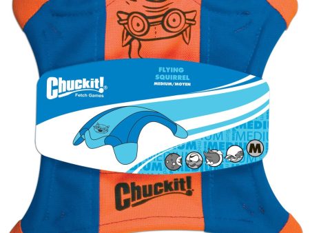 Chuckit! Flying Squirrel Dog Toy Blue Orange 1ea MD For Sale