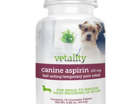 Vetality Canine Aspirin Chewable Tables 120mg 1ea 75 ct For Sale