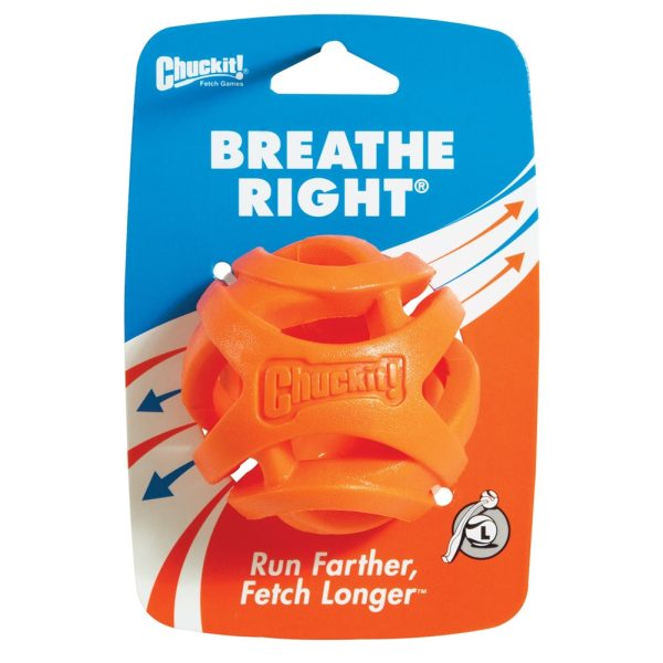 Chuckit! Breathe Right Dog Toy Fetch Ball Orange 1ea MD Cheap