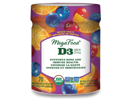 MegaFood D3 25mcg Mixed Fruit ( 70 Gummies ) Online