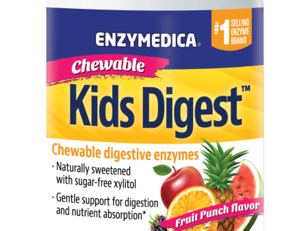 Enzymedica Kids Digest Fruit Punch Flavor 60 Chewable Tablets Sale