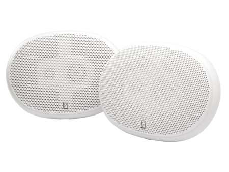 Poly-Planar 6  x 9  Premium Oval Marine Speakers - (Pair) White [MA5950] Fashion