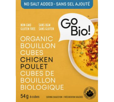 GoBio - Organic Chicken Bouillon  no salt added 54g (6 cubes) For Sale