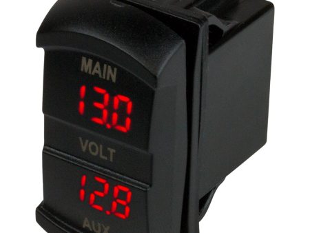 Sea-Dog Dual Volt Meter Rock Switch 10V-48VDC [421636-1] For Sale